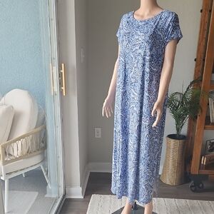 J. Jill Blue and White Maxi Dress